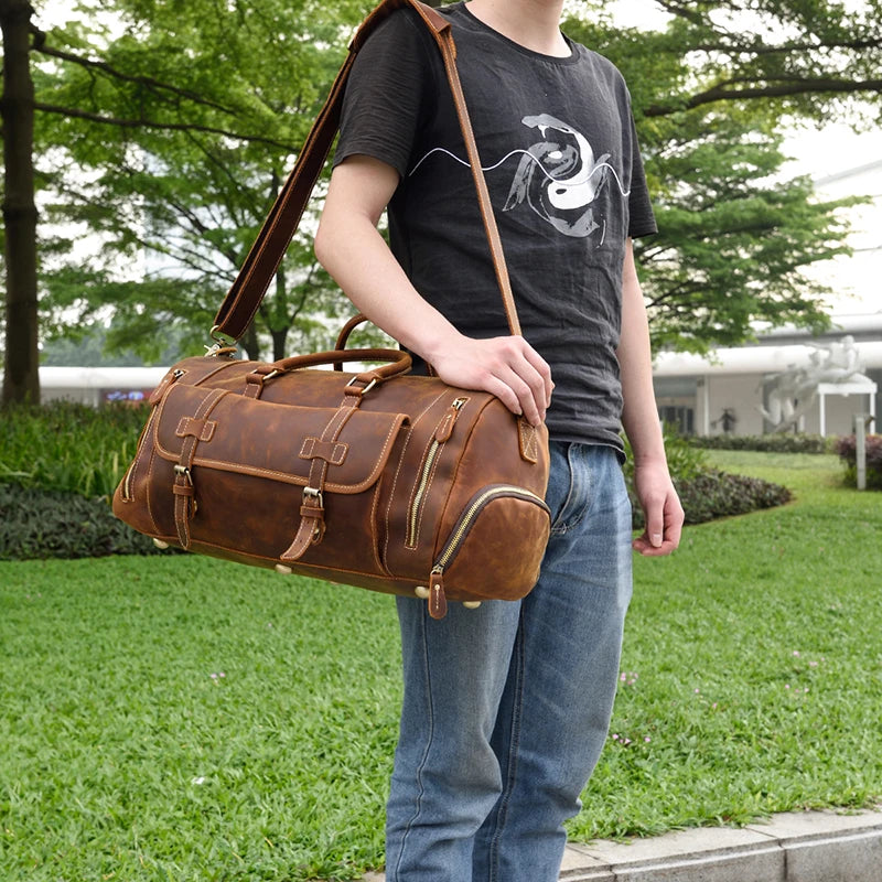 Sac de Voyage en Cuir Vintage