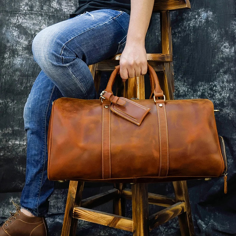 Sac de Voyage en Cuir Vintage
