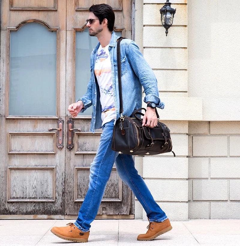 Sac de Voyage en Cuir Vintage