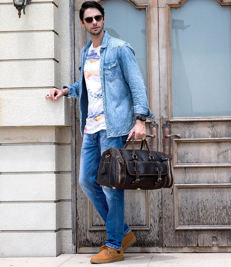 Sac de Voyage en Cuir Vintage